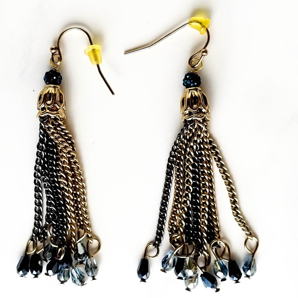 Euro Collection Chain Layered Earrings - 2 Colors